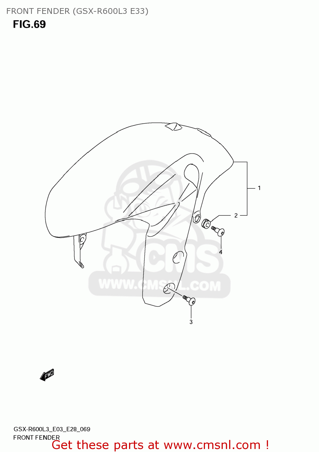 FRONT FENDER (GSX-R600L3 E33) GSXR600 2013 (L3) USA (E03)