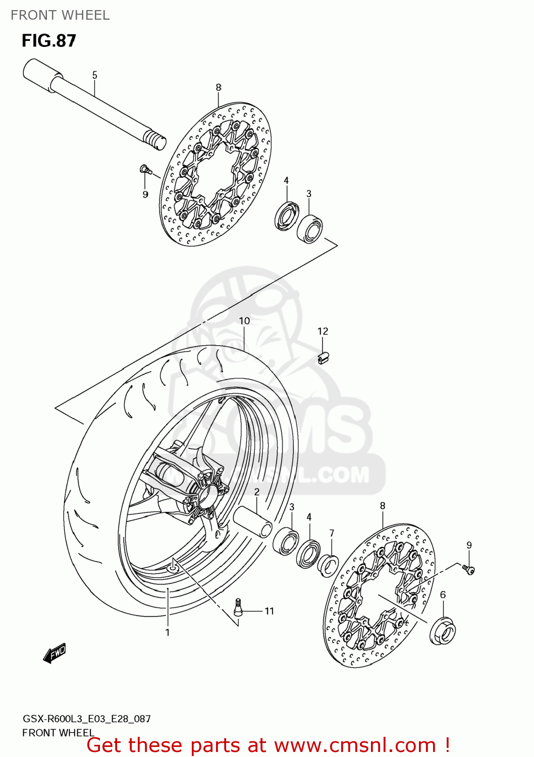 FRONT WHEEL GSXR600 2013 (L3) USA (E03)