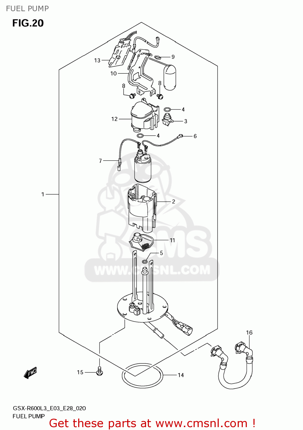 FUEL PUMP GSXR600 2013 (L3) USA (E03)