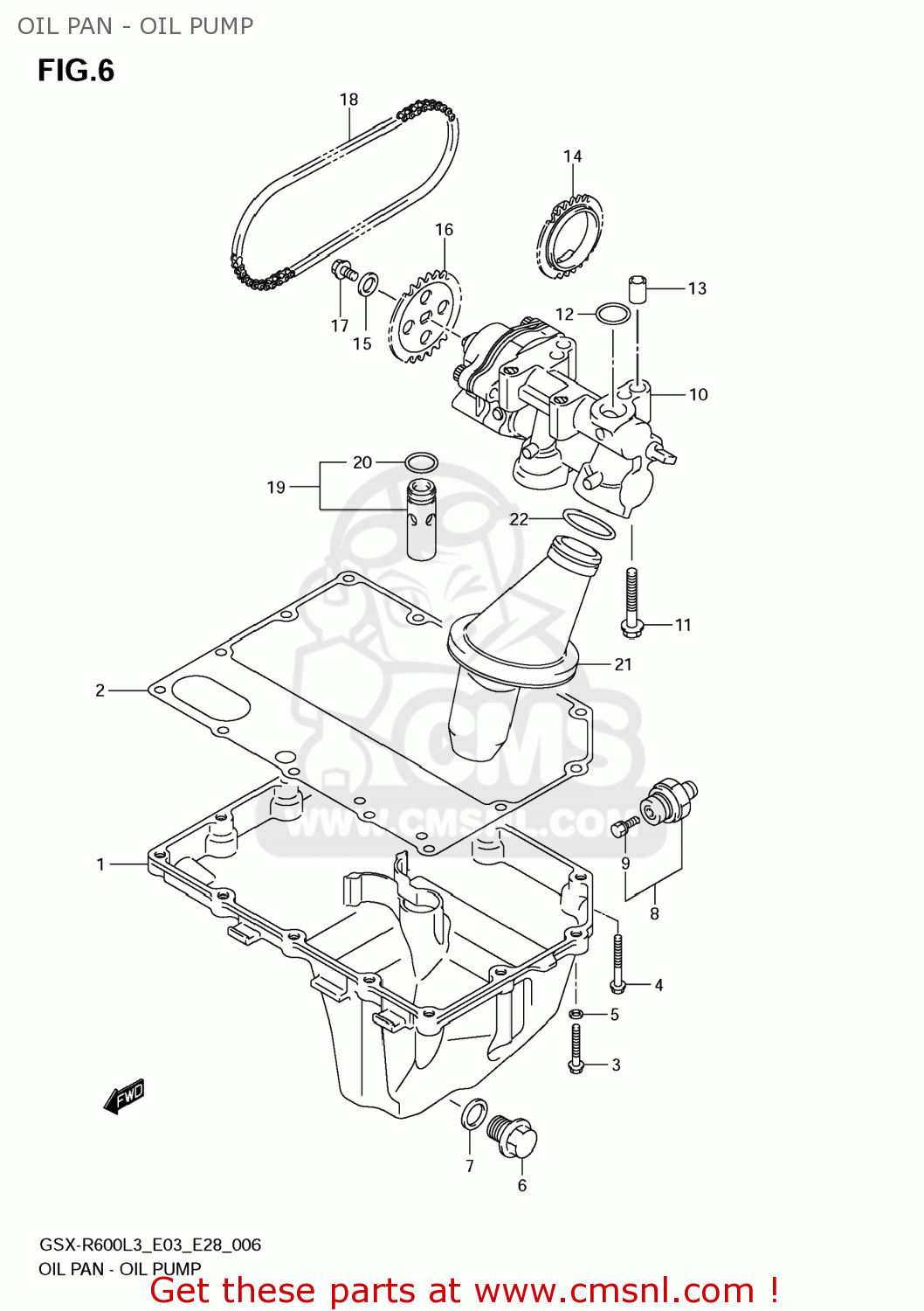 OIL PAN - OIL PUMP GSXR600 2013 (L3) USA (E03)