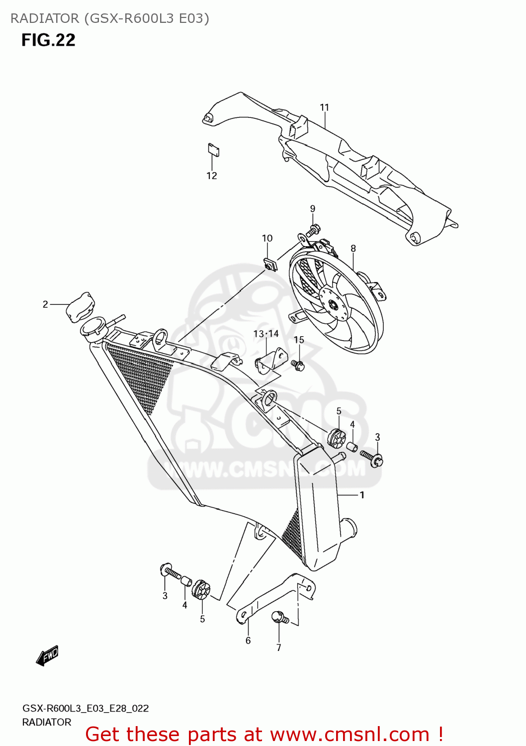 RADIATOR (GSX-R600L3 E03) GSXR600 2013 (L3) USA (E03)
