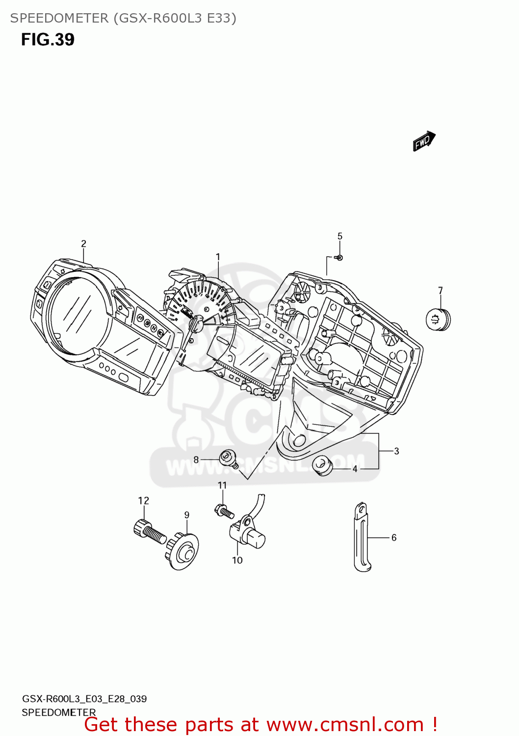 SPEEDOMETER (GSX-R600L3 E33) GSXR600 2013 (L3) USA (E03)