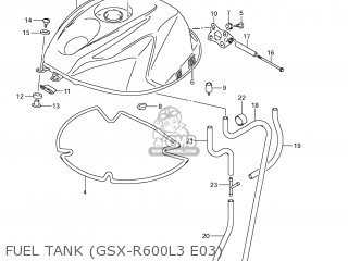 FUEL TANK (GSX-R600L3 E03) - GSXR600 2013 (L3) USA (E03)