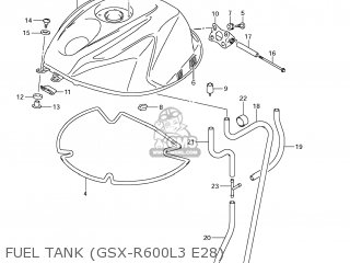 FUEL TANK (GSX-R600L3 E28) - GSXR600 2013 (L3) USA (E03)