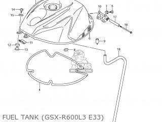 FUEL TANK (GSX-R600L3 E33) - GSXR600 2013 (L3) USA (E03)
