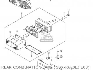 REAR COMBINATION LAMP (GSX-R600L3 E03) - GSXR600 2013 (L3) USA (E03)