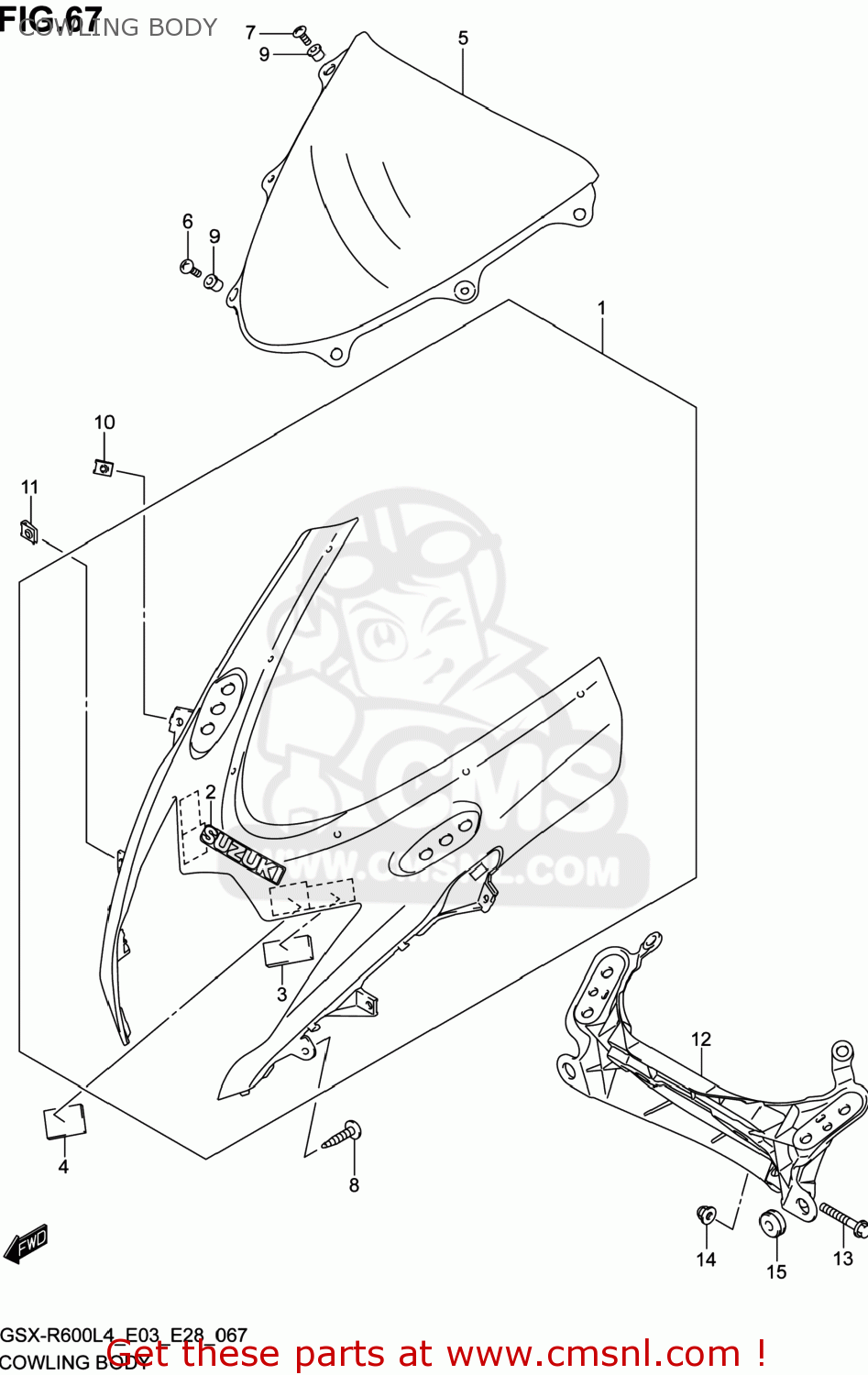 COWLING BODY GSXR600 2014 (L4) USA (E03)