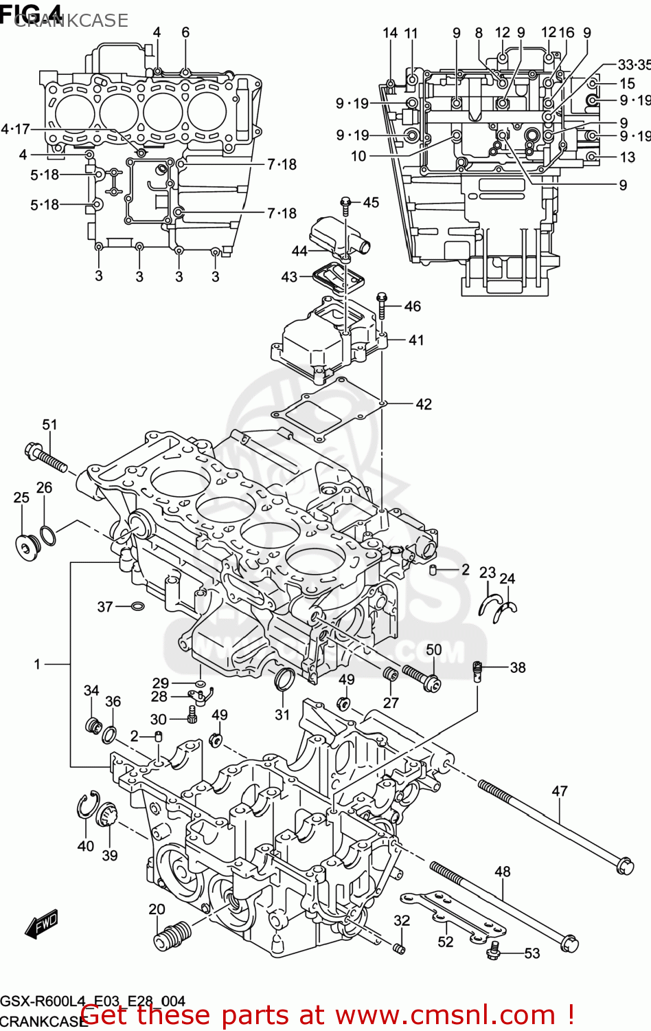CRANKCASE GSXR600 2014 (L4) USA (E03)