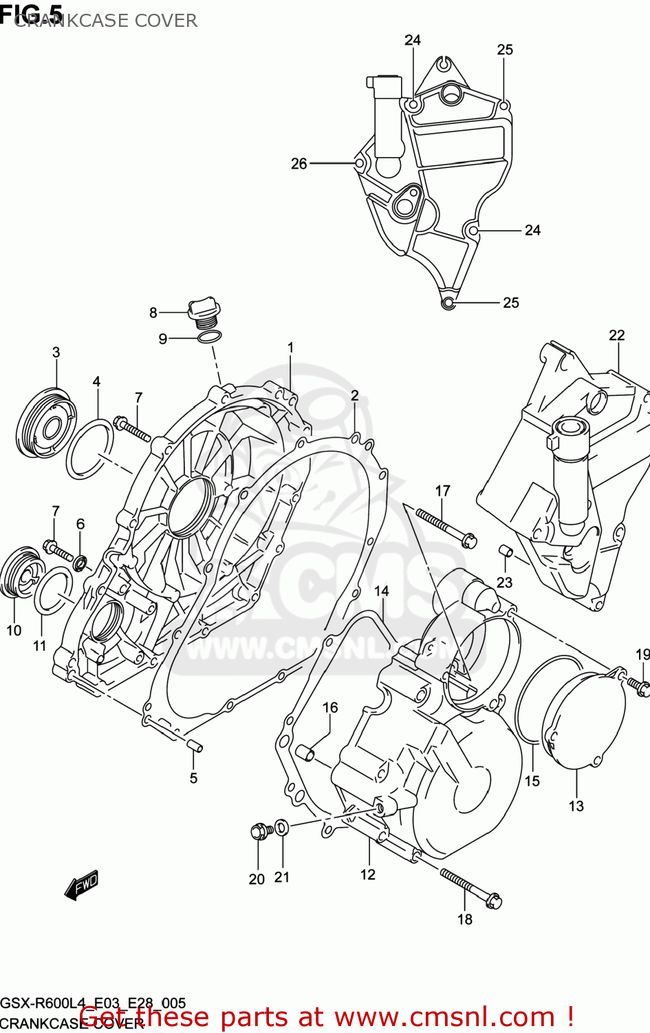 CRANKCASE COVER GSXR600 2014 (L4) USA (E03)