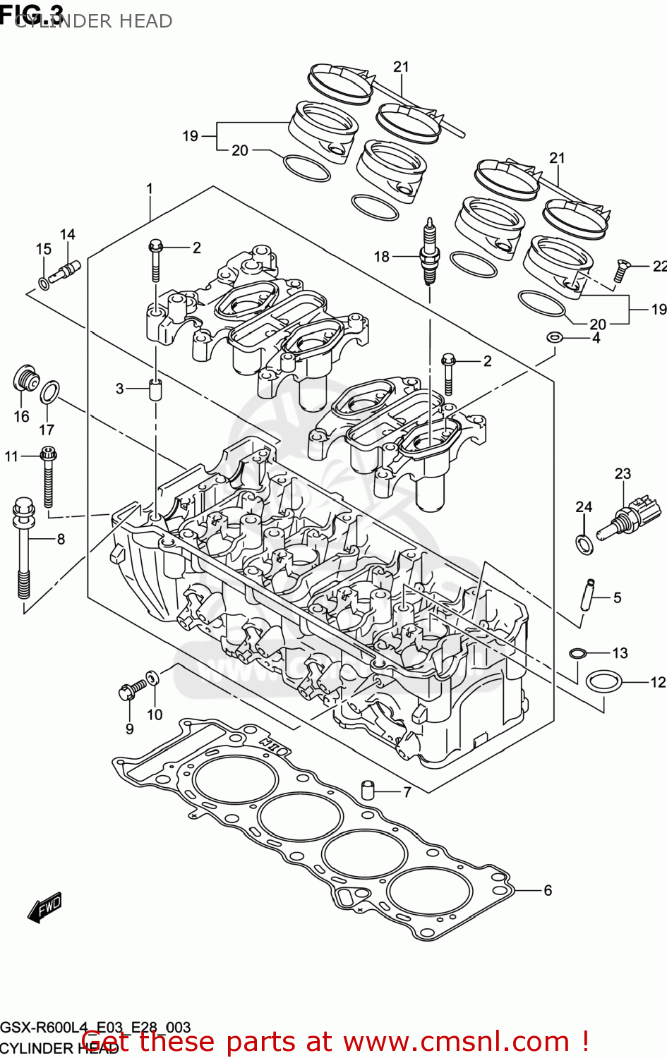 CYLINDER HEAD GSXR600 2014 (L4) USA (E03)