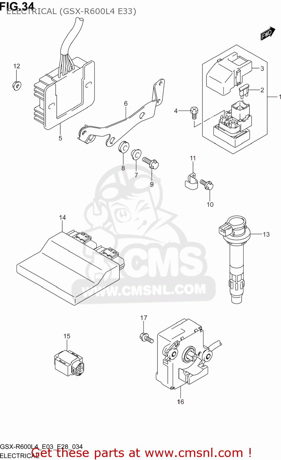 ELECTRICAL (GSX-R600L4 E33) GSXR600 2014 (L4) USA (E03)