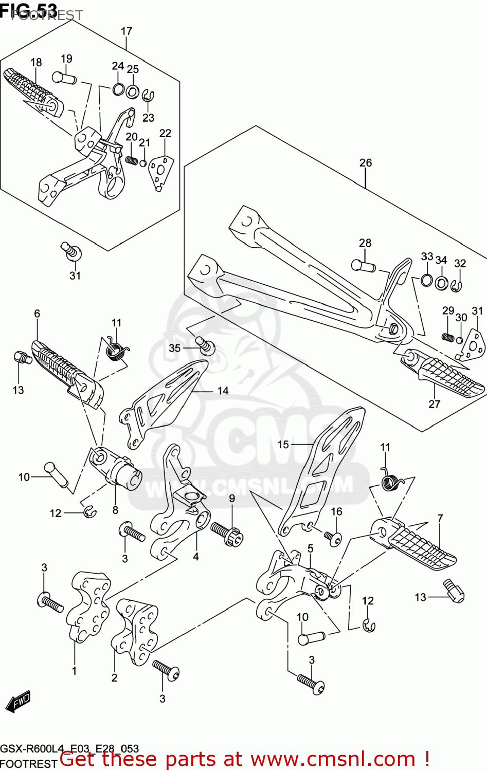 FOOTREST GSXR600 2014 (L4) USA (E03)