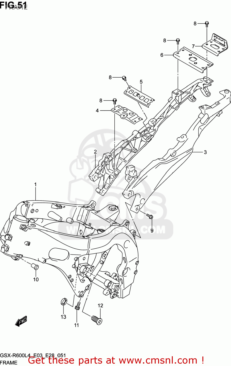 FRAME GSXR600 2014 (L4) USA (E03)