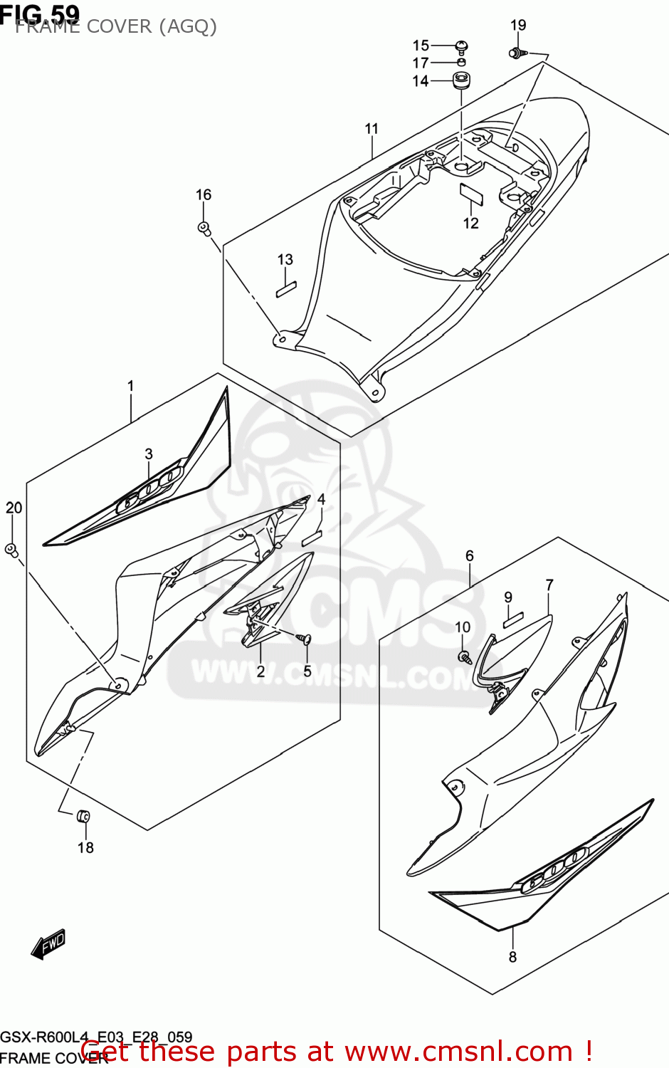 FRAME COVER (AGQ) GSXR600 2014 (L4) USA (E03)
