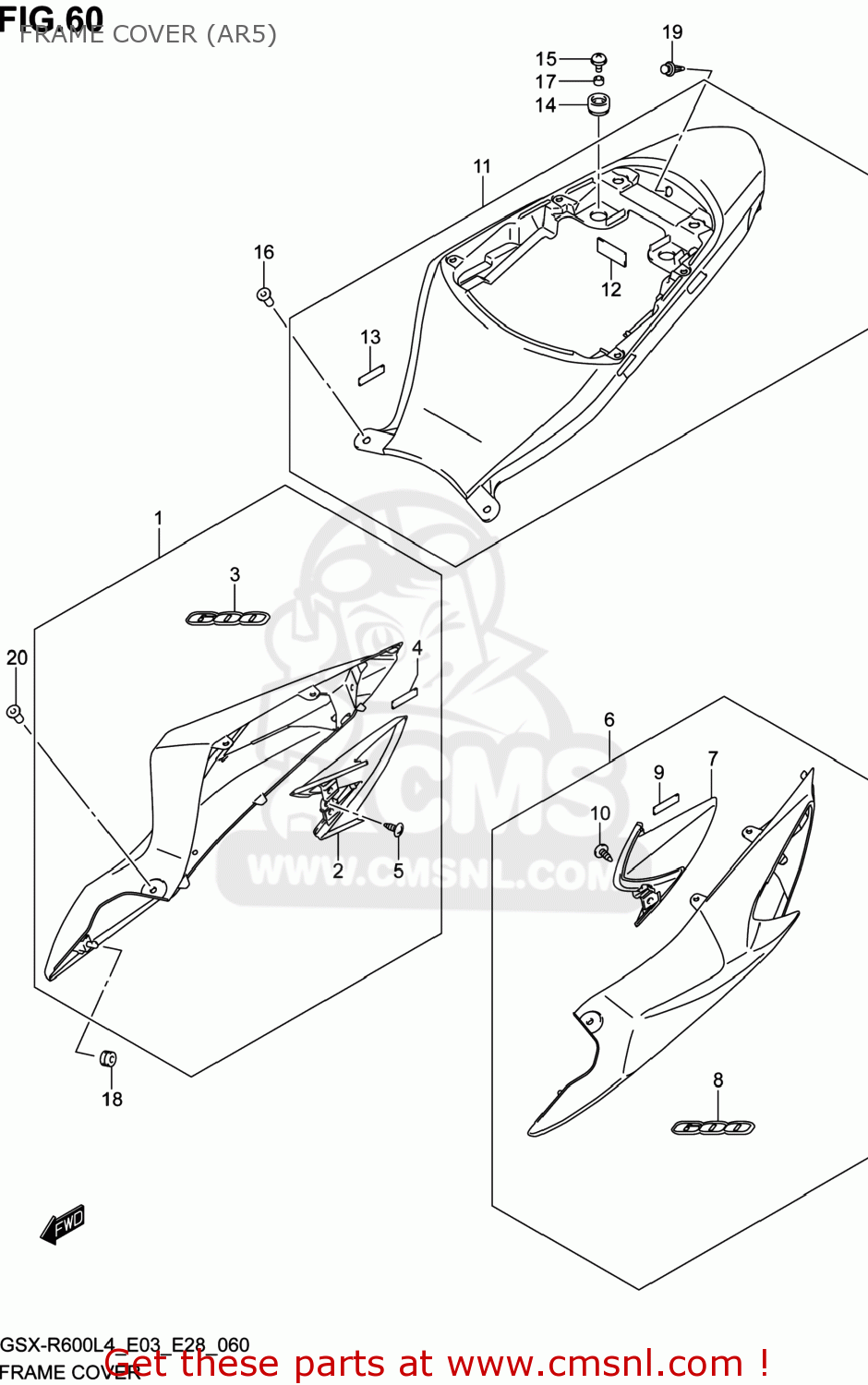 FRAME COVER (AR5) GSXR600 2014 (L4) USA (E03)