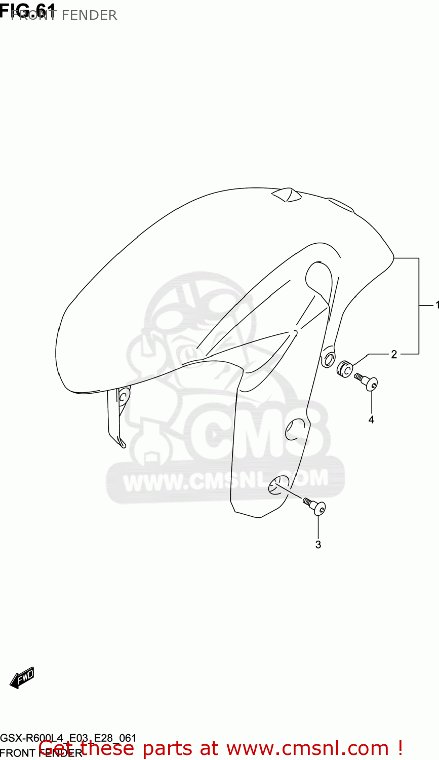 FRONT FENDER GSXR600 2014 (L4) USA (E03)