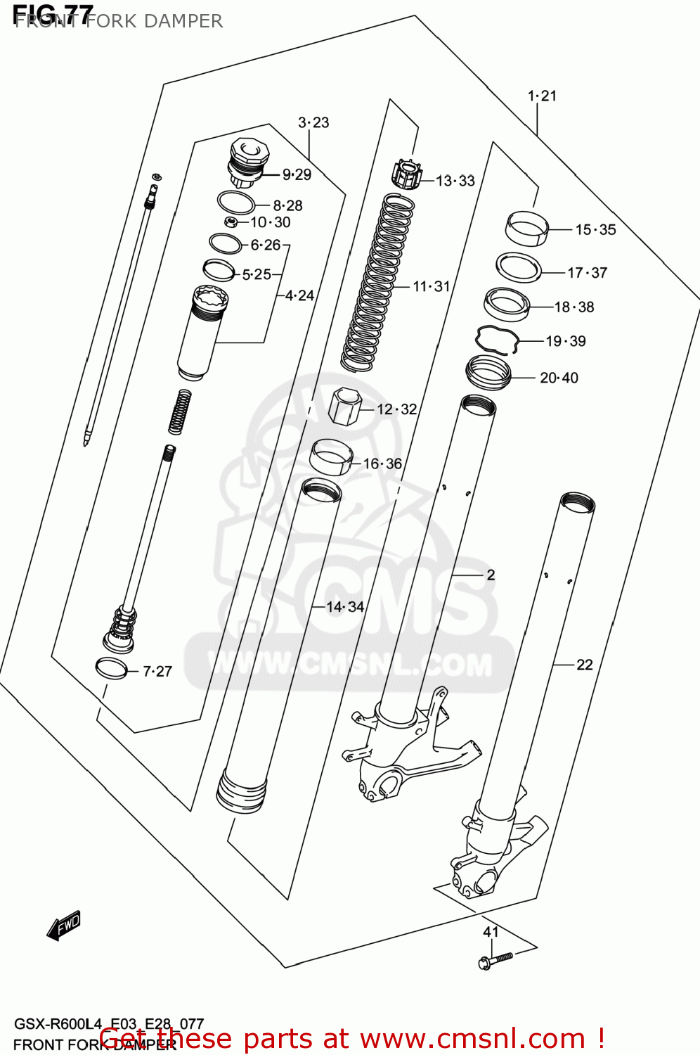 FRONT FORK DAMPER GSXR600 2014 (L4) USA (E03)