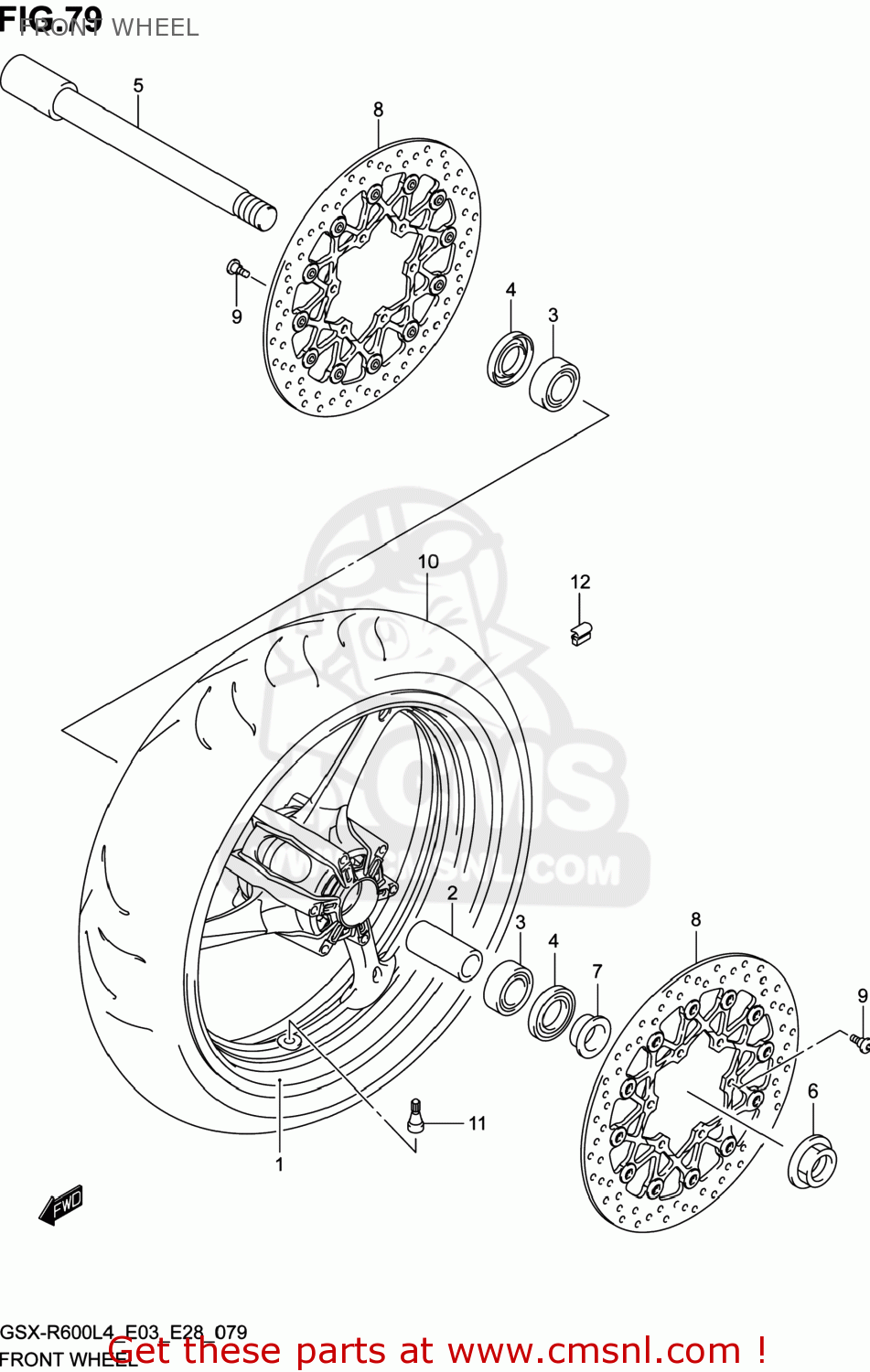 FRONT WHEEL GSXR600 2014 (L4) USA (E03)