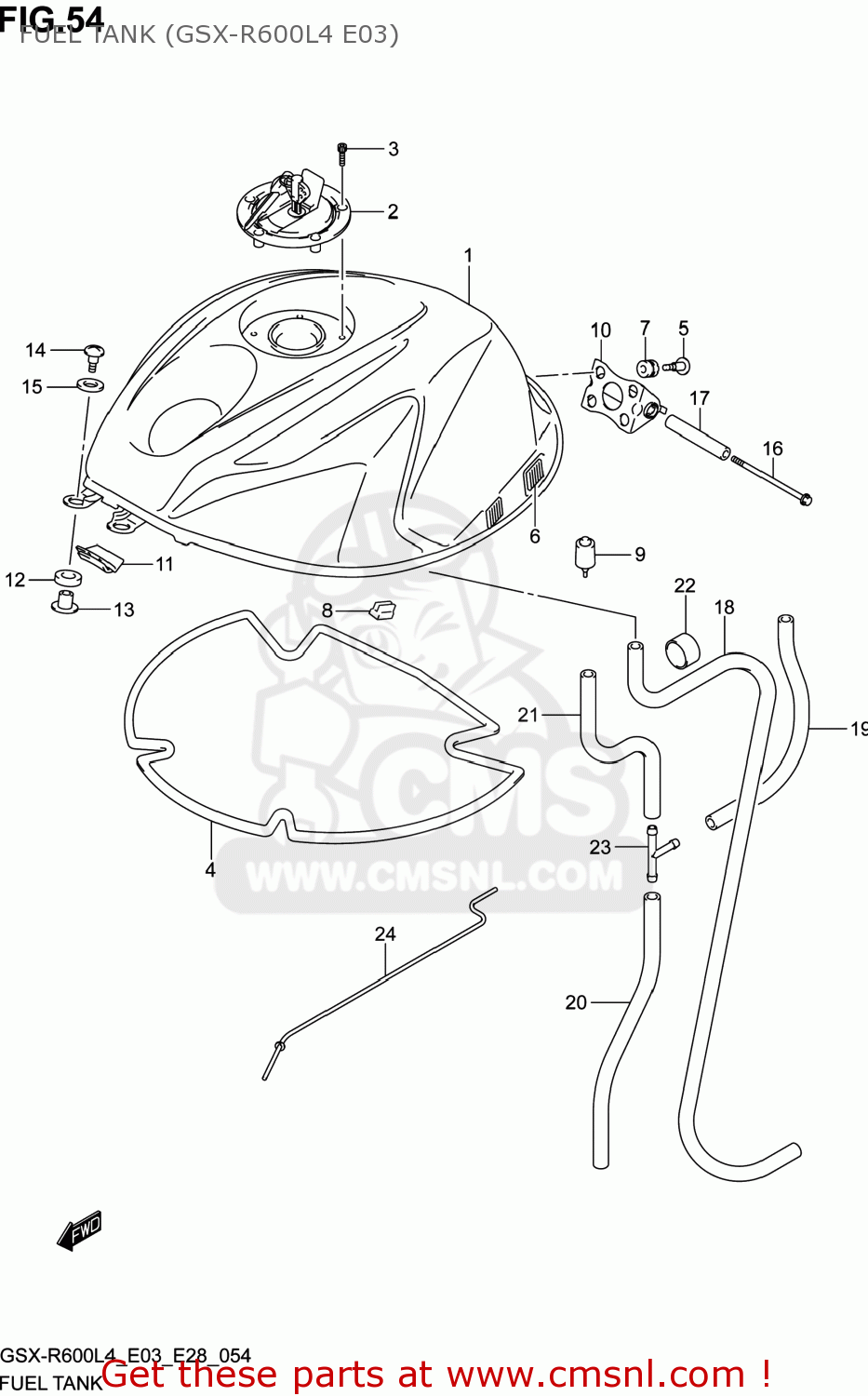 FUEL TANK (GSX-R600L4 E03) GSXR600 2014 (L4) USA (E03)