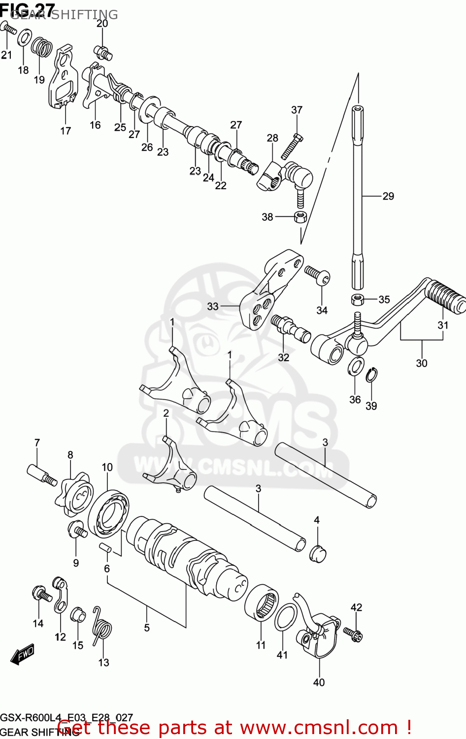 GEAR SHIFTING GSXR600 2014 (L4) USA (E03)