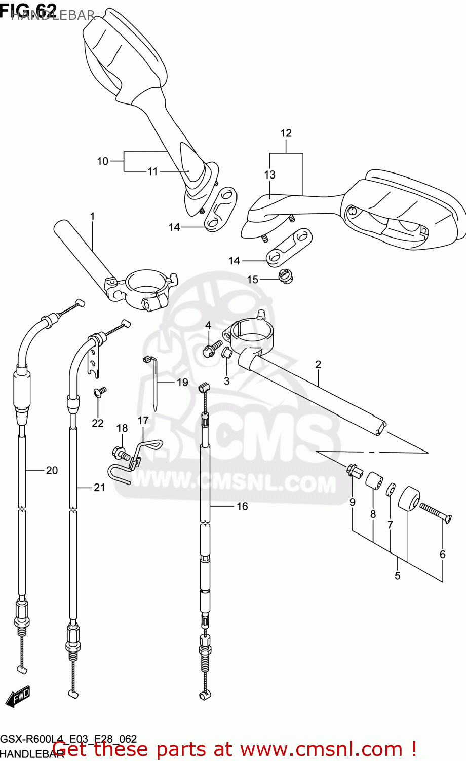 HANDLEBAR GSXR600 2014 (L4) USA (E03)