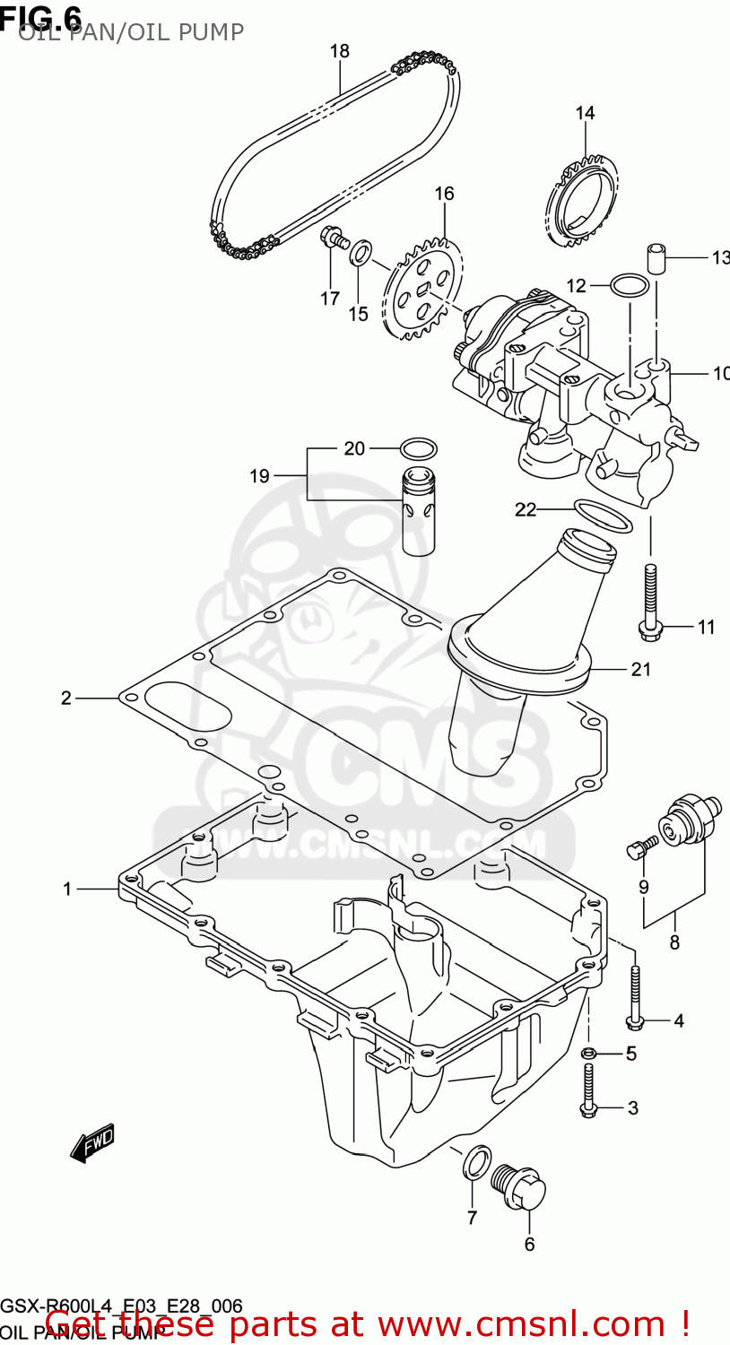 OIL PAN/OIL PUMP GSXR600 2014 (L4) USA (E03)