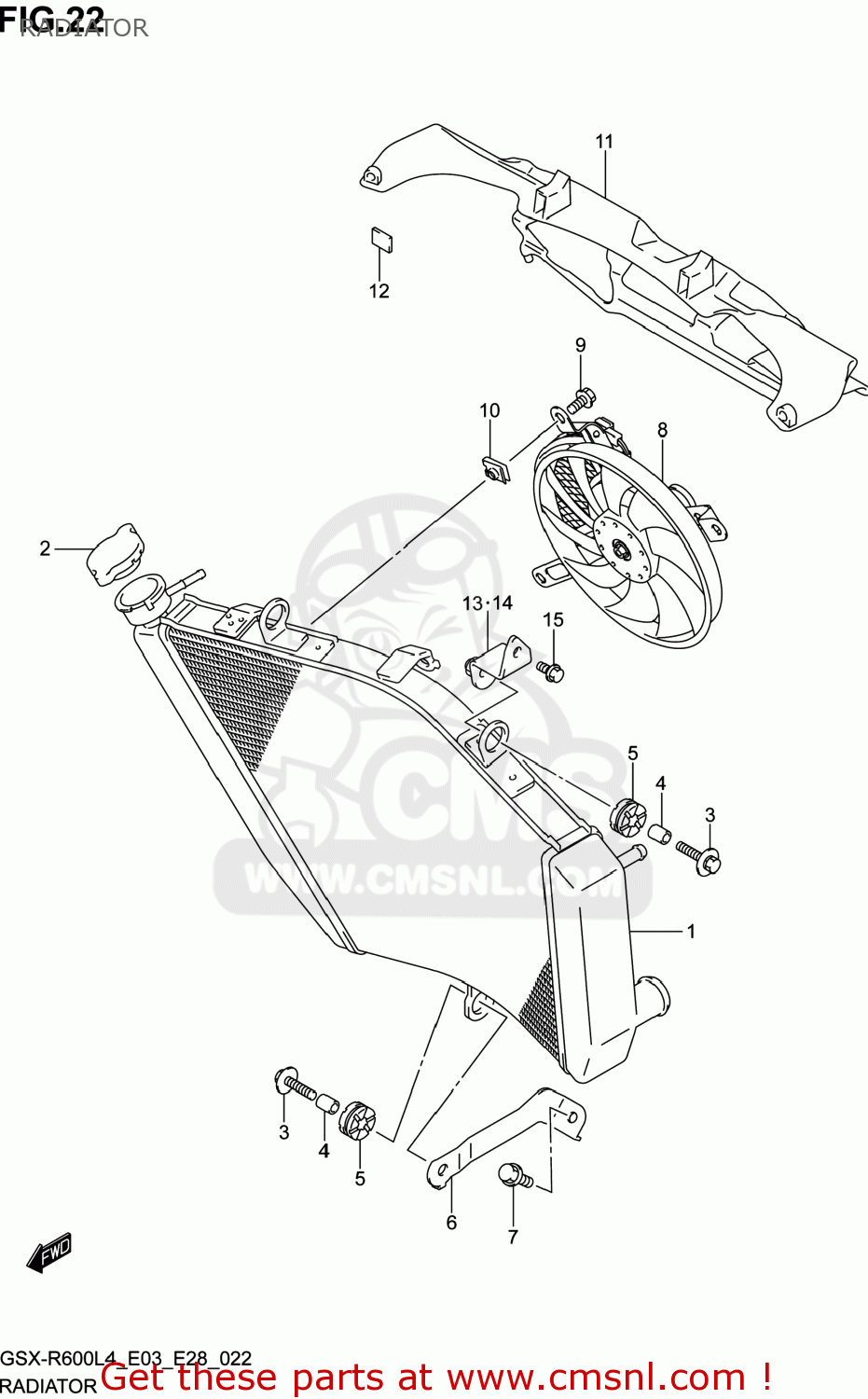 RADIATOR GSXR600 2014 (L4) USA (E03)