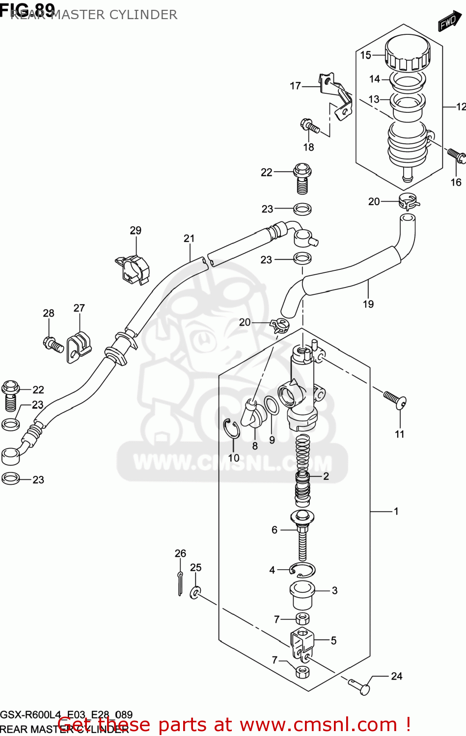 REAR MASTER CYLINDER GSXR600 2014 (L4) USA (E03)