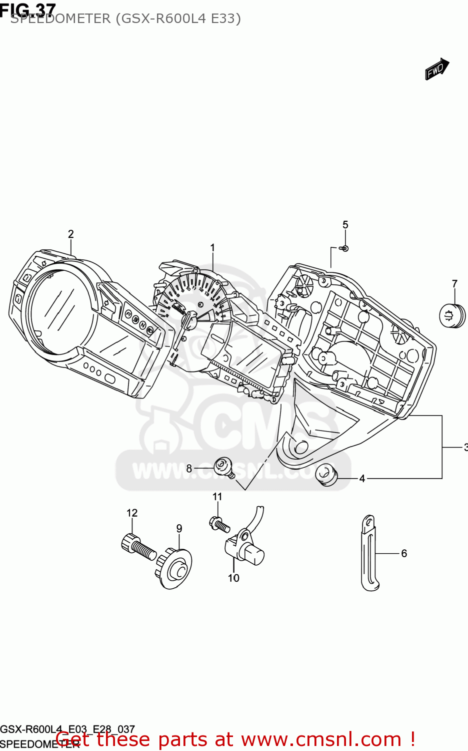 SPEEDOMETER (GSX-R600L4 E33) GSXR600 2014 (L4) USA (E03)