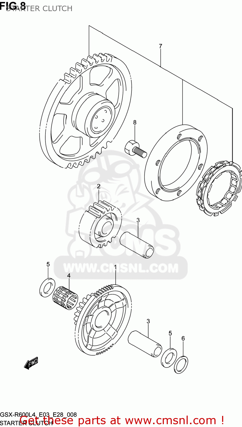 STARTER CLUTCH GSXR600 2014 (L4) USA (E03)