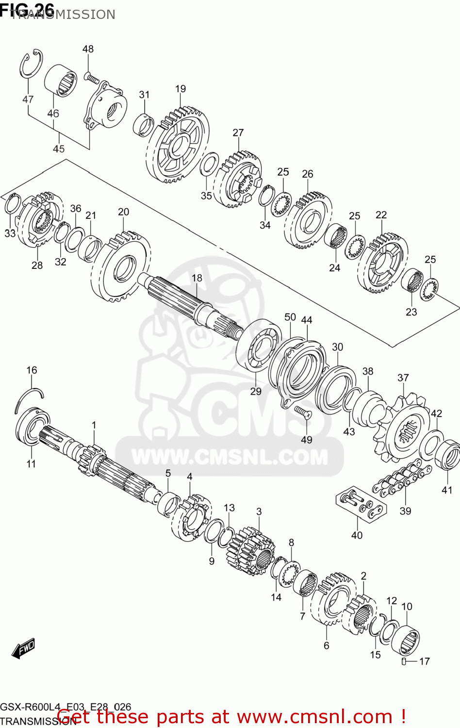 TRANSMISSION GSXR600 2014 (L4) USA (E03)