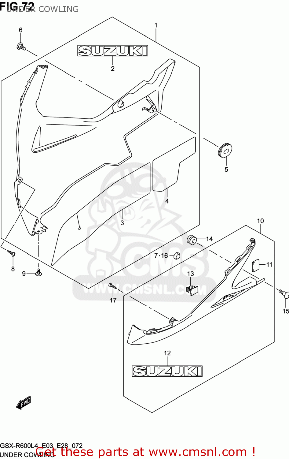 UNDER COWLING GSXR600 2014 (L4) USA (E03)