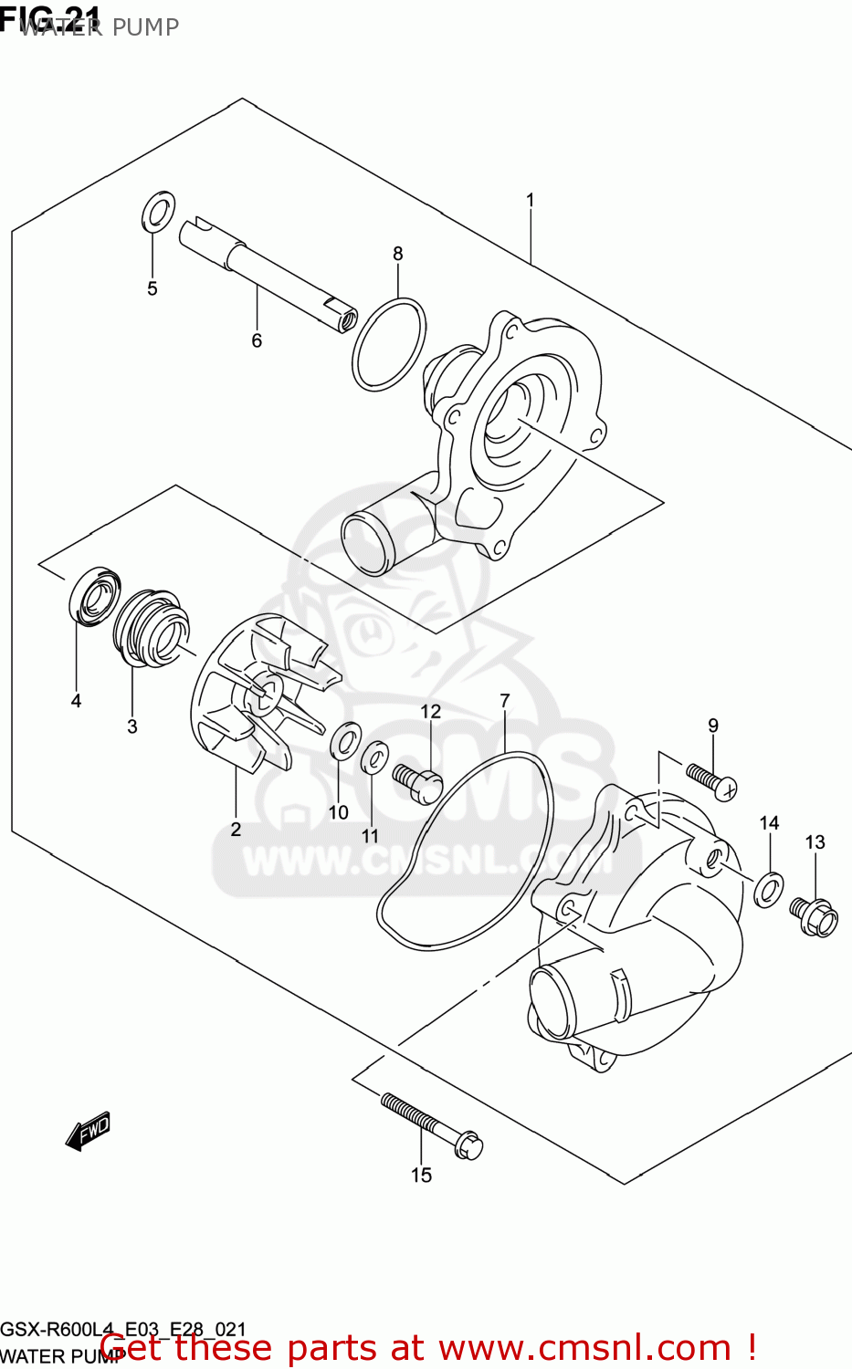 WATER PUMP GSXR600 2014 (L4) USA (E03)
