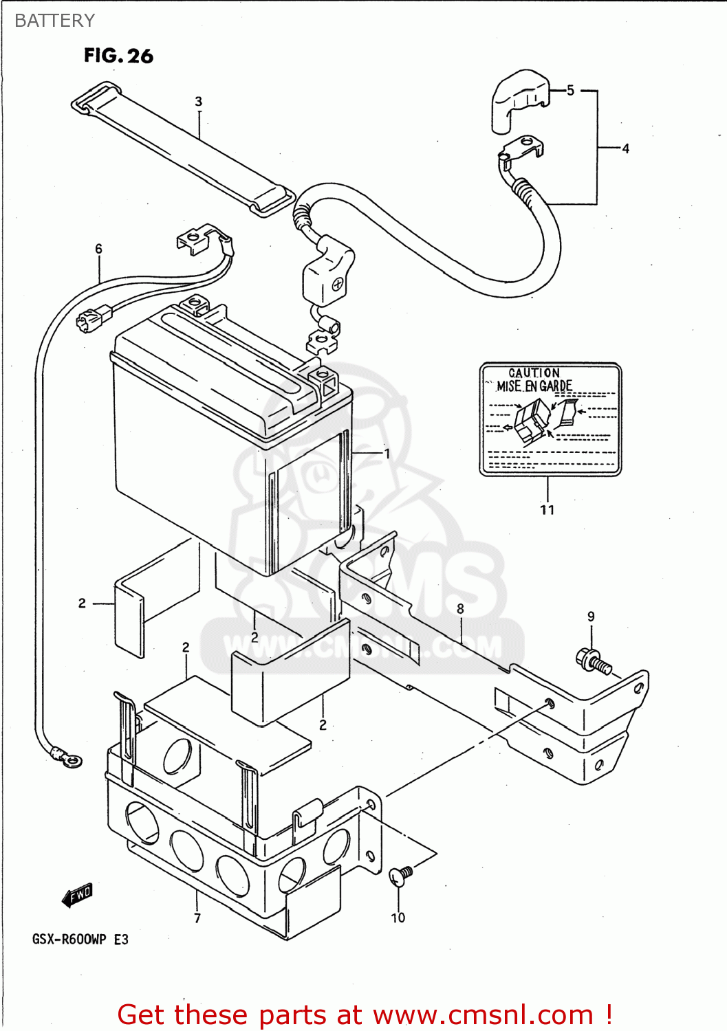 BATTERY GSXR600W 1992 (N) USA (E03)