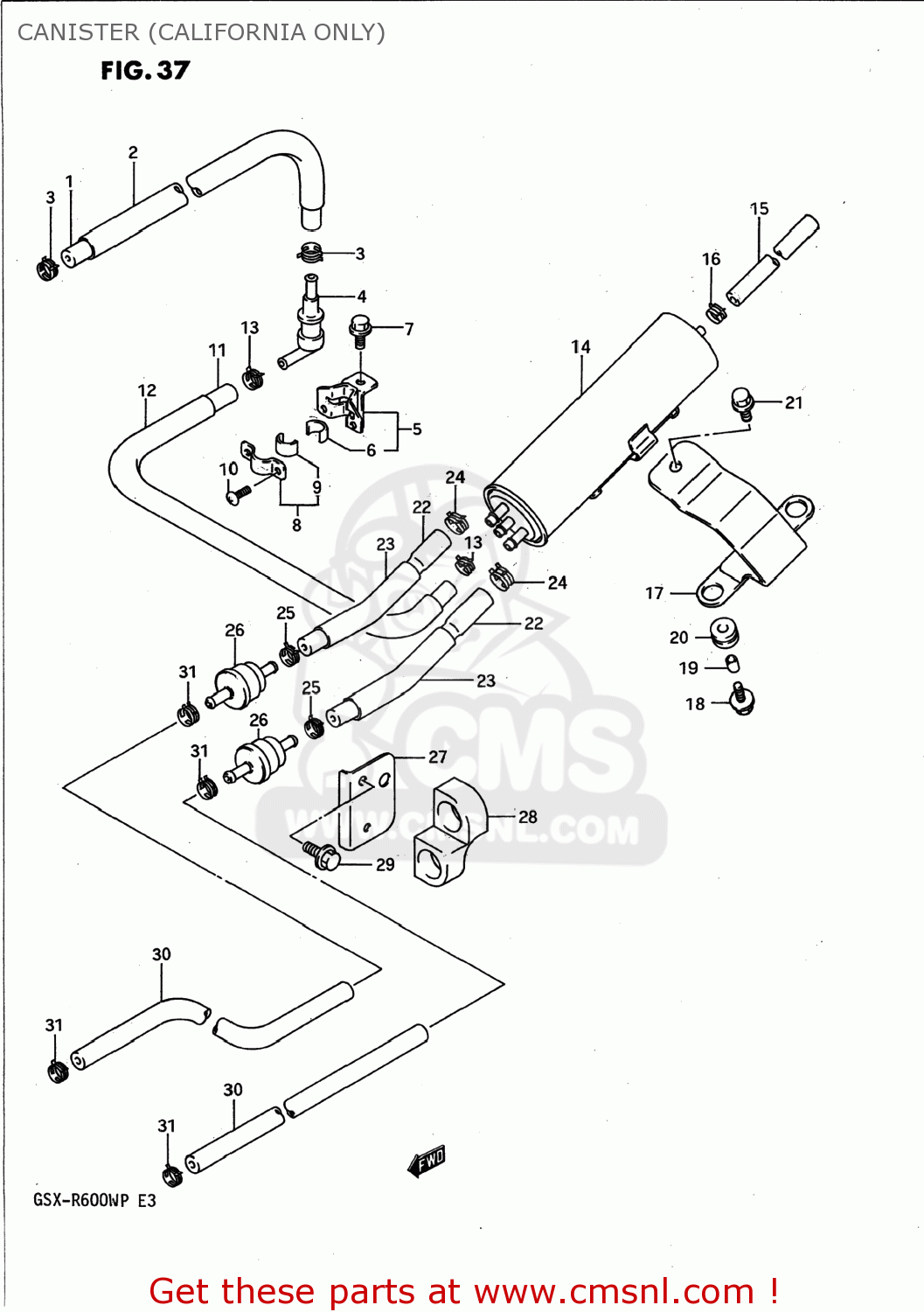 CANISTER (CALIFORNIA ONLY) GSXR600W 1992 (N) USA (E03)