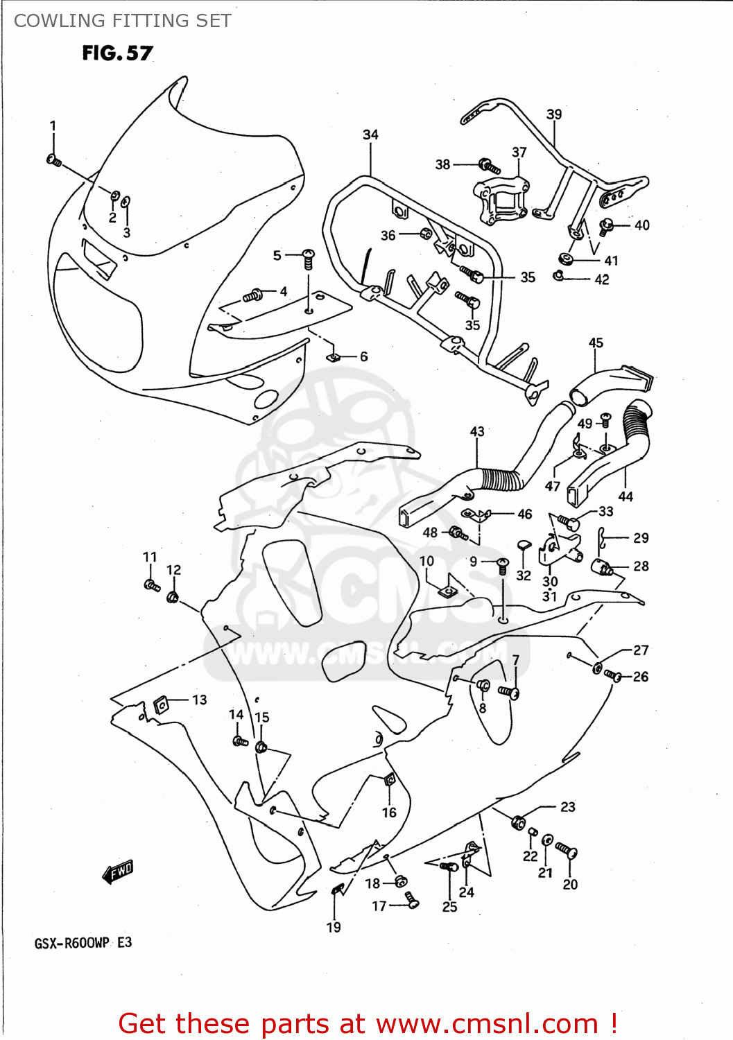 COWLING FITTING SET GSXR600W 1992 (N) USA (E03)