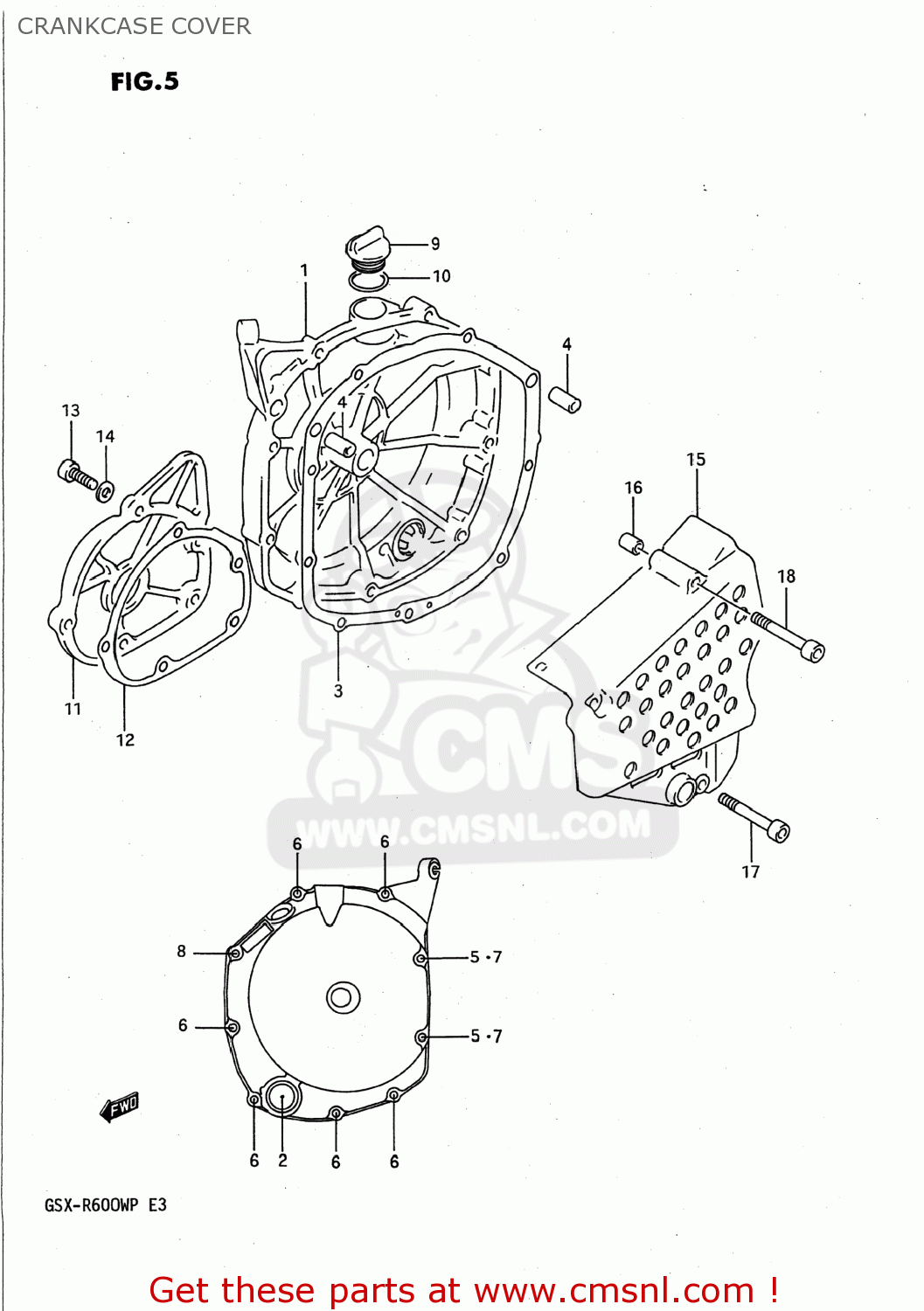 CRANKCASE COVER GSXR600W 1992 (N) USA (E03)