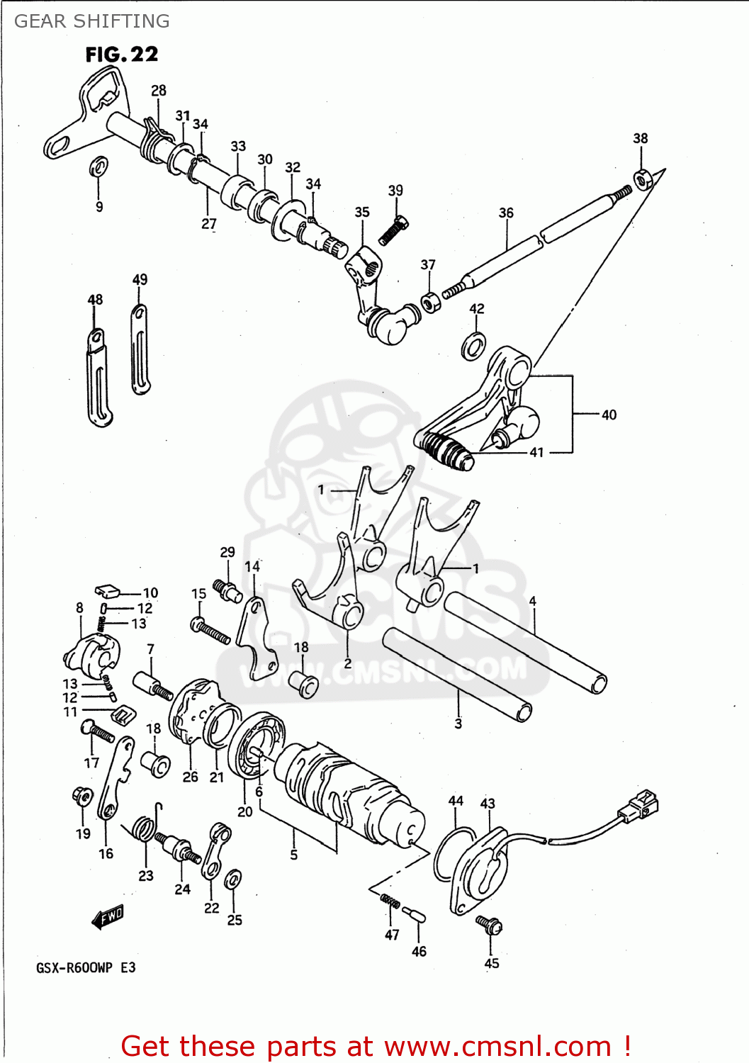 GEAR SHIFTING GSXR600W 1992 (N) USA (E03)