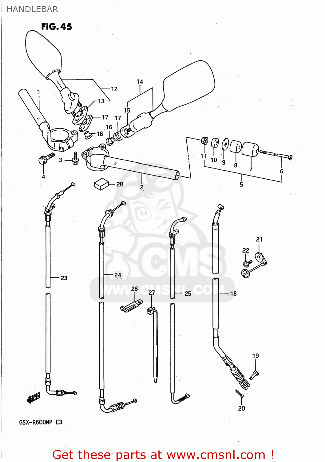 HANDLEBAR GSXR600W 1992 (N) USA (E03)