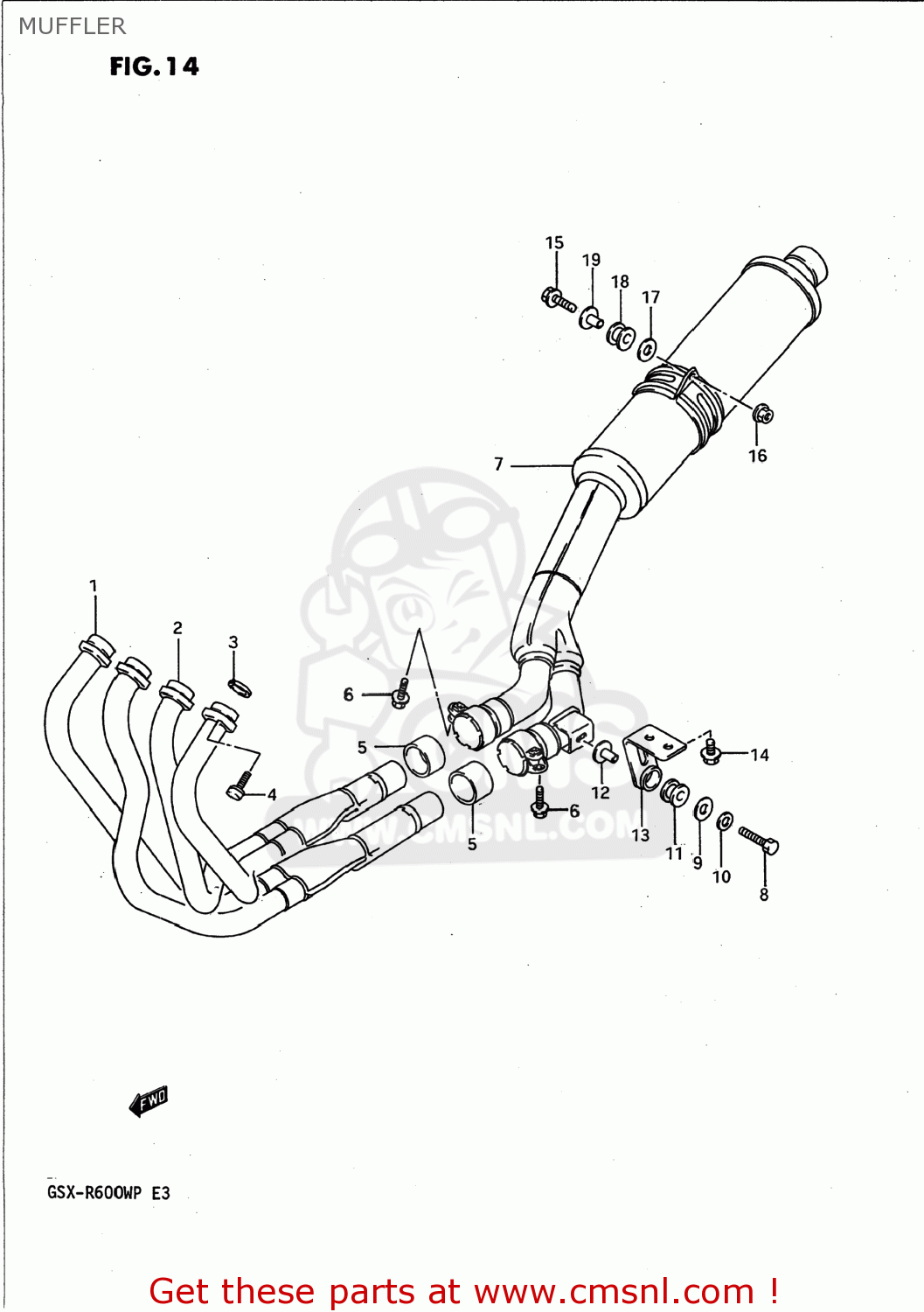 MUFFLER GSXR600W 1992 (N) USA (E03)