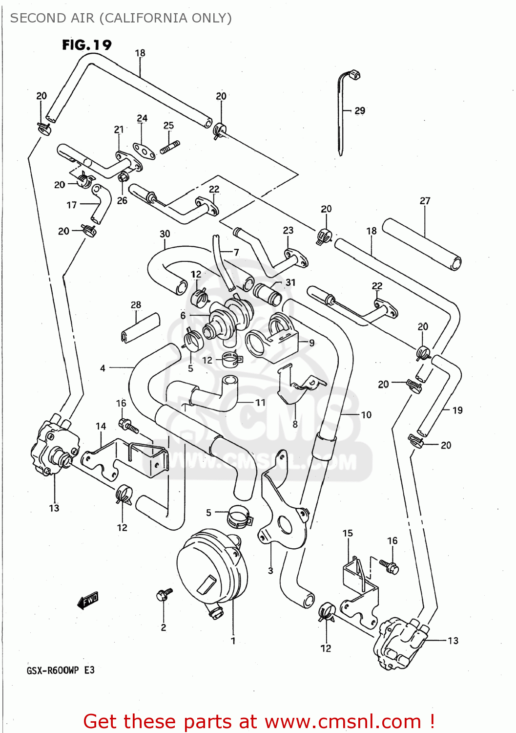 SECOND AIR (CALIFORNIA ONLY) GSXR600W 1992 (N) USA (E03)