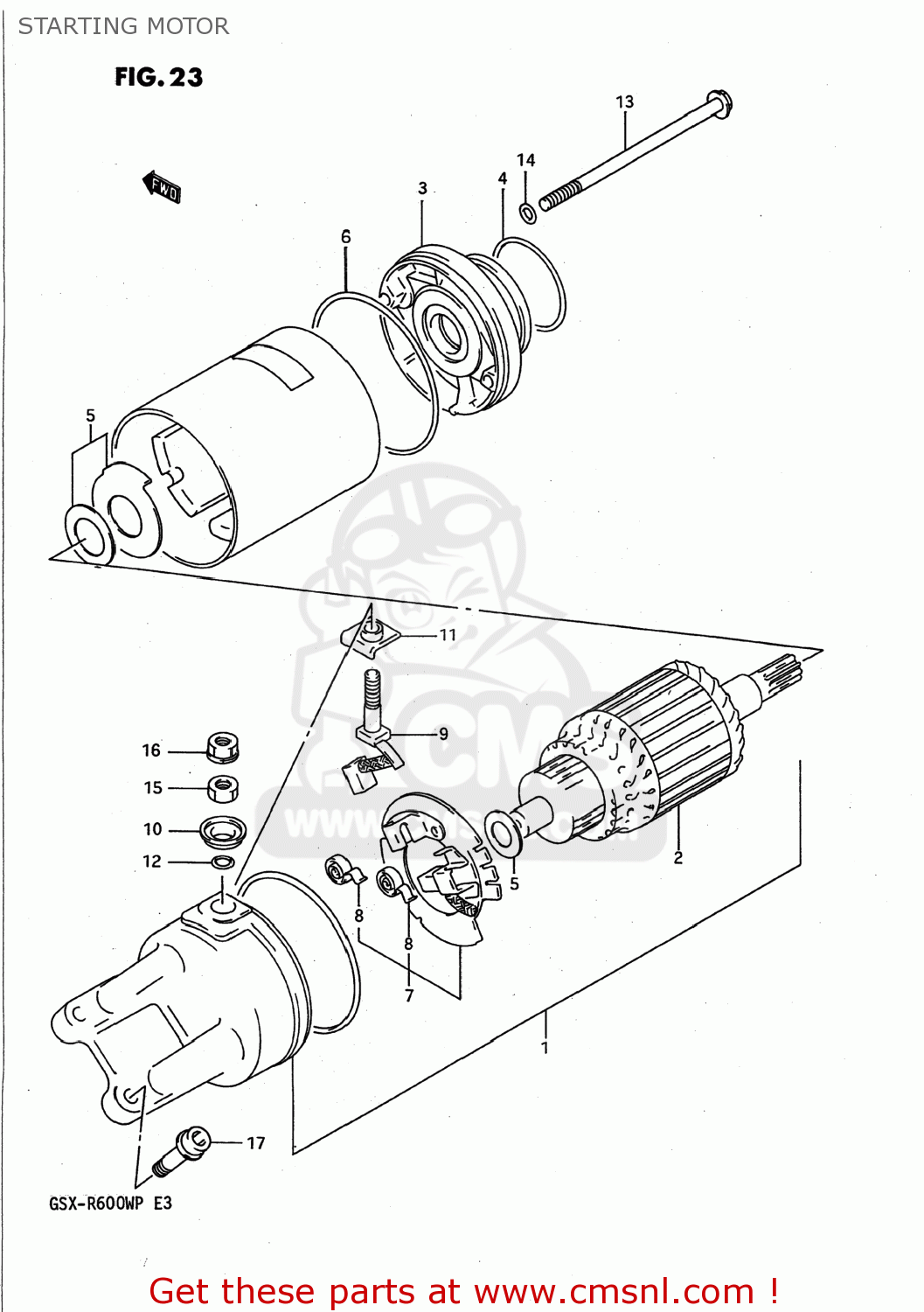 STARTING MOTOR GSXR600W 1992 (N) USA (E03)