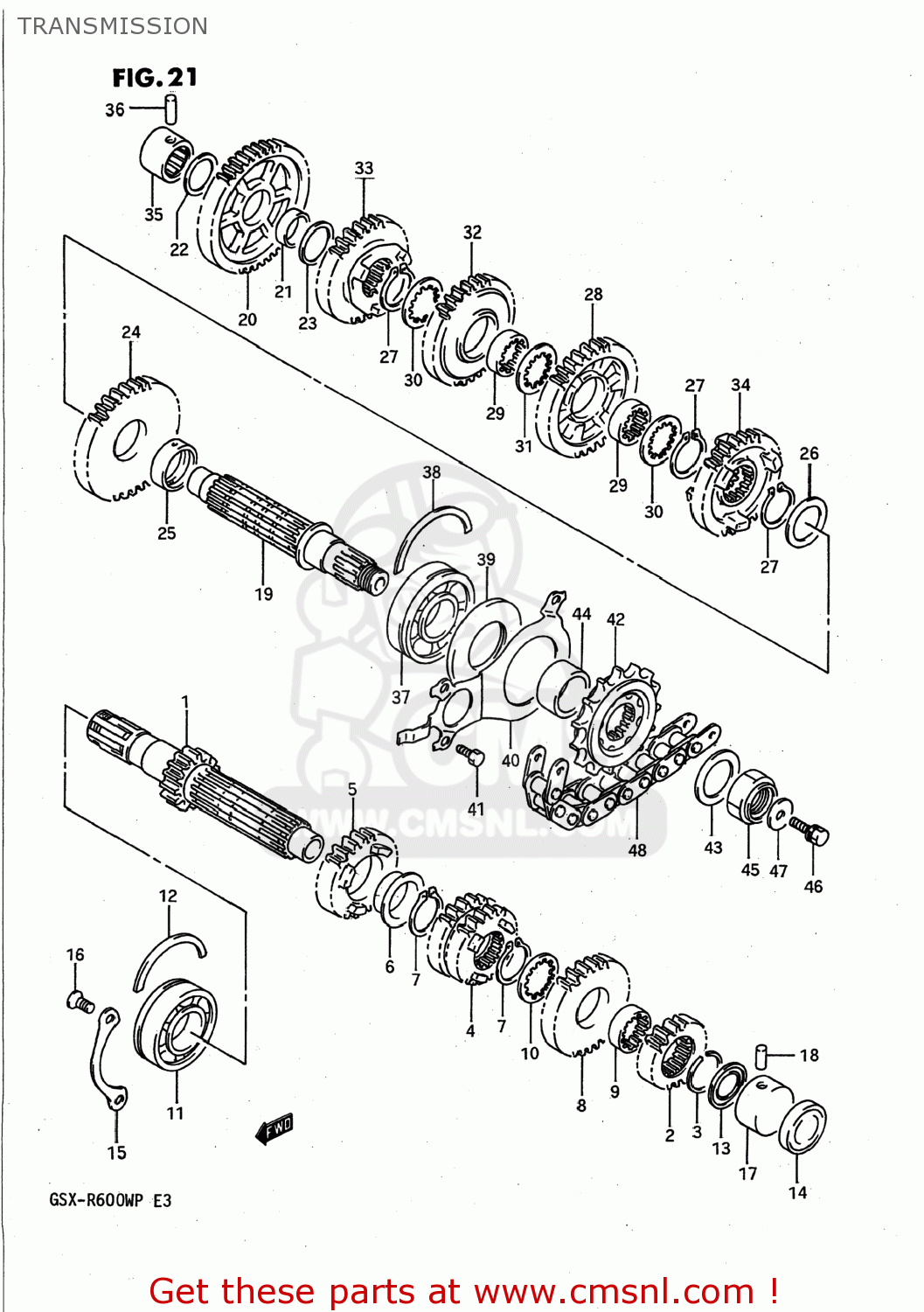 TRANSMISSION GSXR600W 1992 (N) USA (E03)