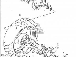 REAR WHEEL - GSXR600W 1992 (N) USA (E03)