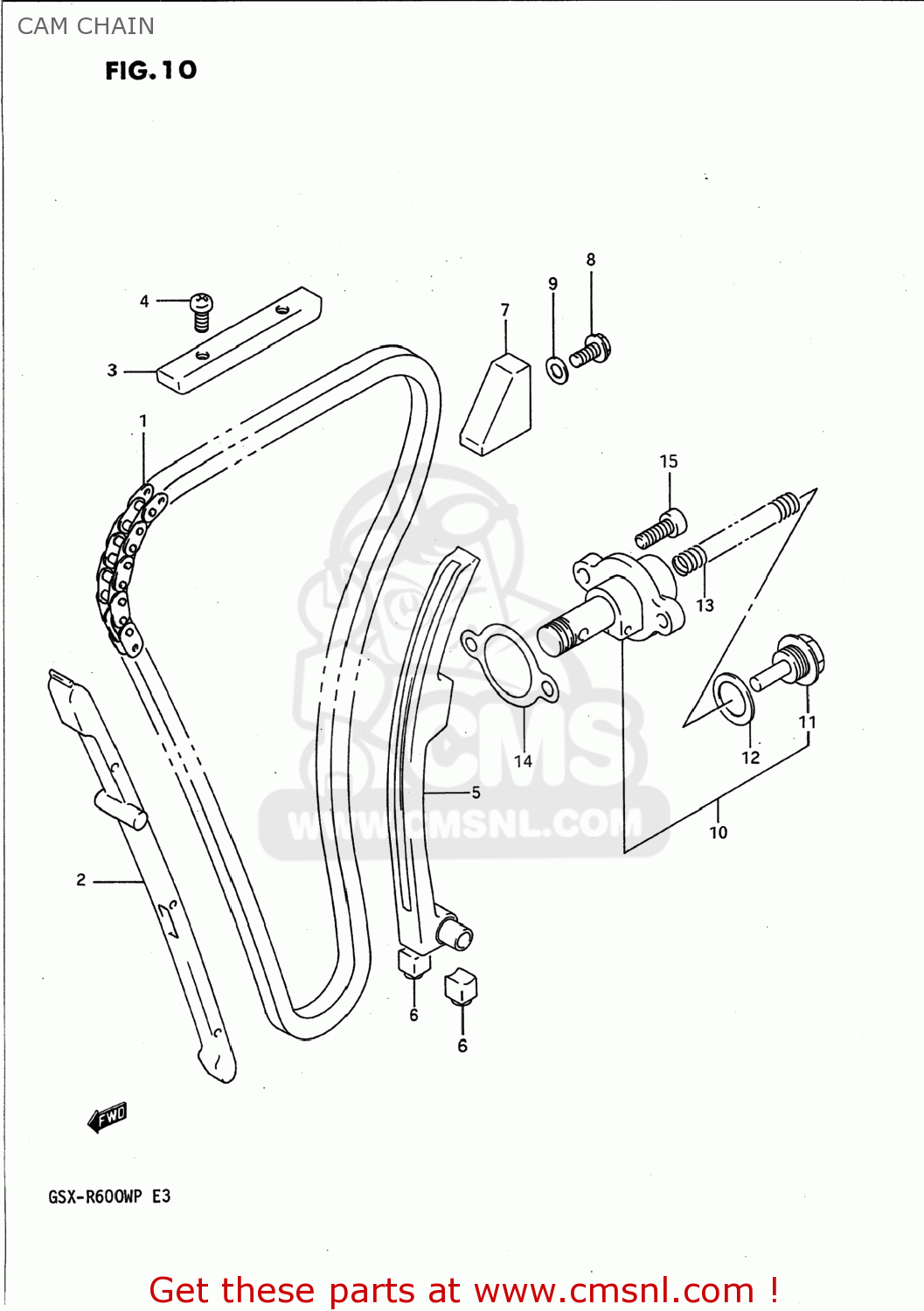 CAM CHAIN GSXR600W 1993 (P) USA (E03)