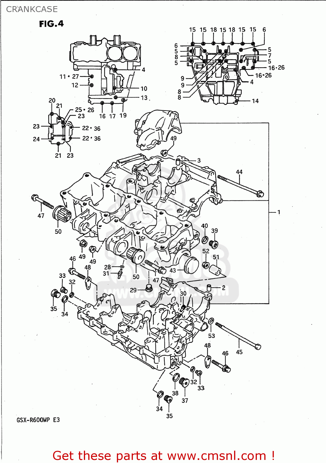 CRANKCASE GSXR600W 1993 (P) USA (E03)
