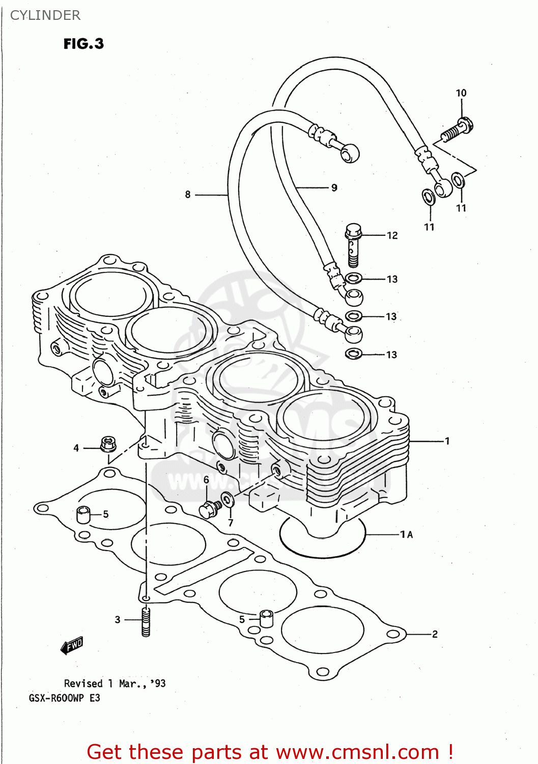 CYLINDER GSXR600W 1993 (P) USA (E03)