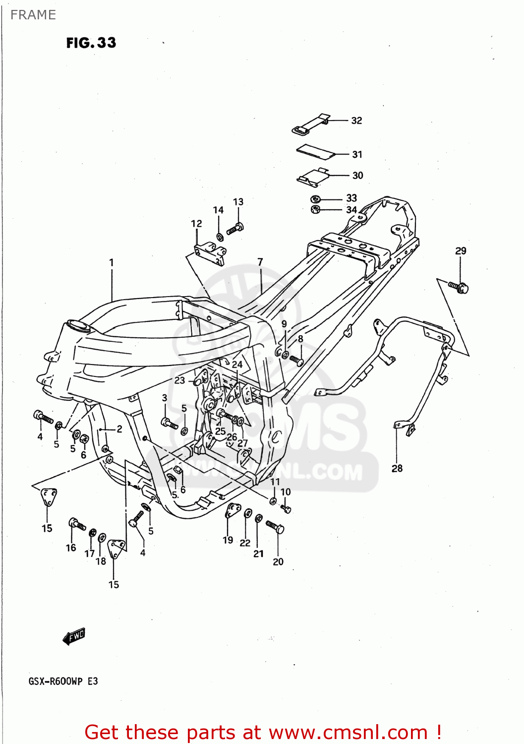FRAME GSXR600W 1993 (P) USA (E03)