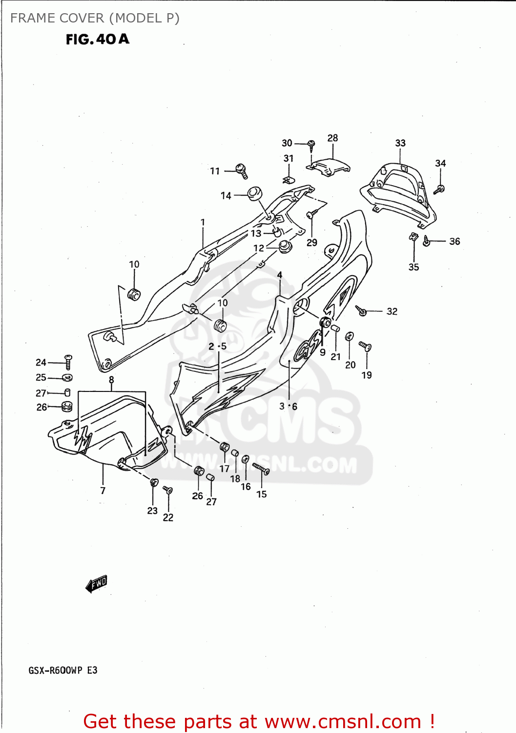 FRAME COVER (MODEL P) GSXR600W 1993 (P) USA (E03)