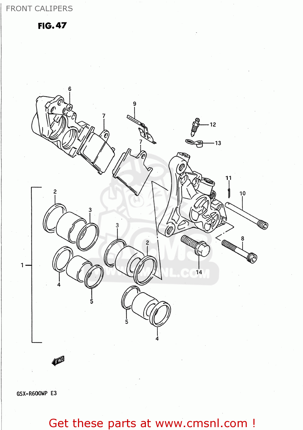 FRONT CALIPERS GSXR600W 1993 (P) USA (E03)